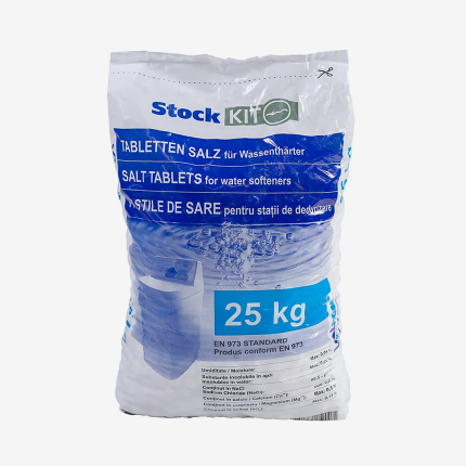 Pastile de sare Aquapur pentru Statie Dedurizare Min.99.5 Nacl Sac 25 Kg Valrom