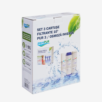 Set 3 Cartuse Filtrante Aquapur 10'' PUR3/RO