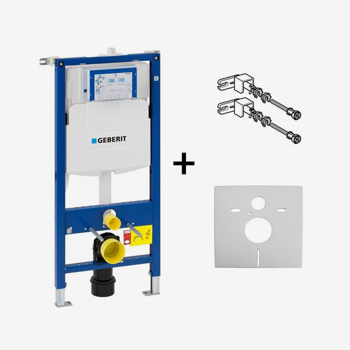 Rezervor WC incastrat Geberit Duofix Sigma 12 cm si set fixare perete